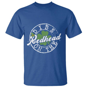 Funny Irish St Patricks Day Dibs On The Redhead T Shirt Retro Lucky Shamrock TS10 Royal Blue Print Your Wear