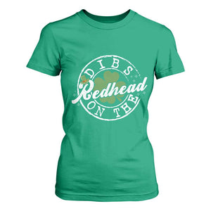 Funny Irish St Patricks Day Dibs On The Redhead T Shirt For Women Retro Lucky Shamrock TS10 Irish Green Print Your Wear