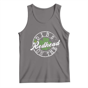 Funny Irish St Patricks Day Dibs On The Redhead Tank Top Retro Lucky Shamrock TS10 Deep Heather Print Your Wear