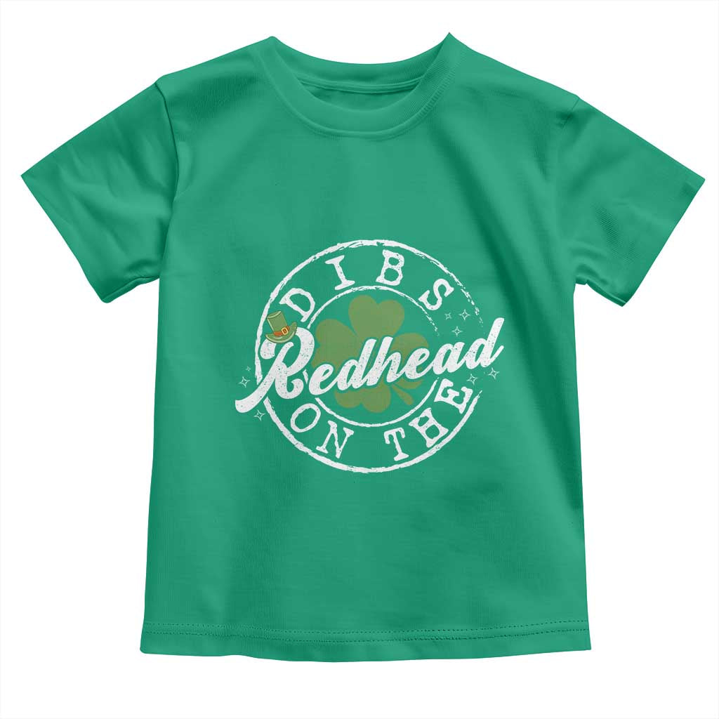 Funny Irish St Patricks Day Dibs On The Redhead Toddler T Shirt Retro Lucky Shamrock TS10 Irish Green Print Your Wear