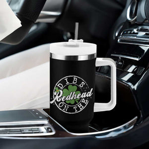 Funny Irish St Patricks Day Dibs On The Redhead Tumbler With Handle Retro Lucky Shamrock TS10 Print Your Wear