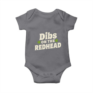 Dibs On The Redhead Baby Onesie Funny Irish St Patricks Day Lucky Shamrock TS10 Charcoal Print Your Wear