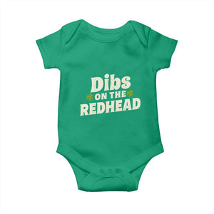 Dibs On The Redhead Baby Onesie Funny Irish St Patricks Day Lucky Shamrock TS10 Irish Green Print Your Wear