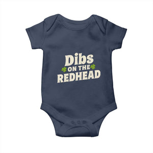 Dibs On The Redhead Baby Onesie Funny Irish St Patricks Day Lucky Shamrock TS10 Navy Print Your Wear