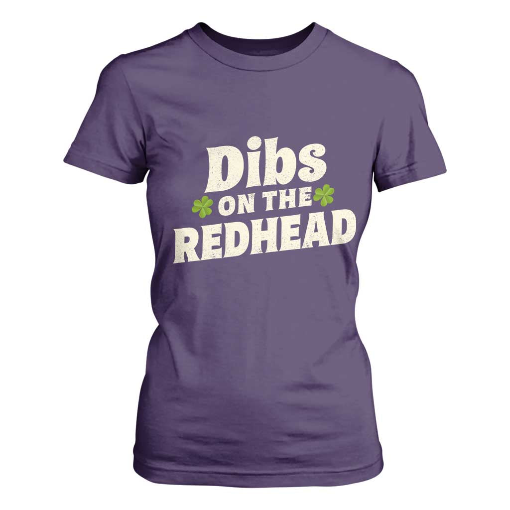 Dibs On The Redhead T Shirt For Women Funny Irish St Patricks Day Lucky Shamrock TS10 Purple Print Your Wear