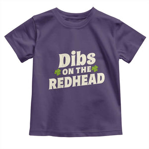 Dibs On The Redhead Toddler T Shirt - Funny Irish St Patricks Day Lucky Shamrock Humor Tee TS10 Purple Print Your Wear
