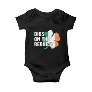 Dibs On The Redhead Baby Onesie Funny Irish St Patricks Day Shamrock TS10 Black Print Your Wear