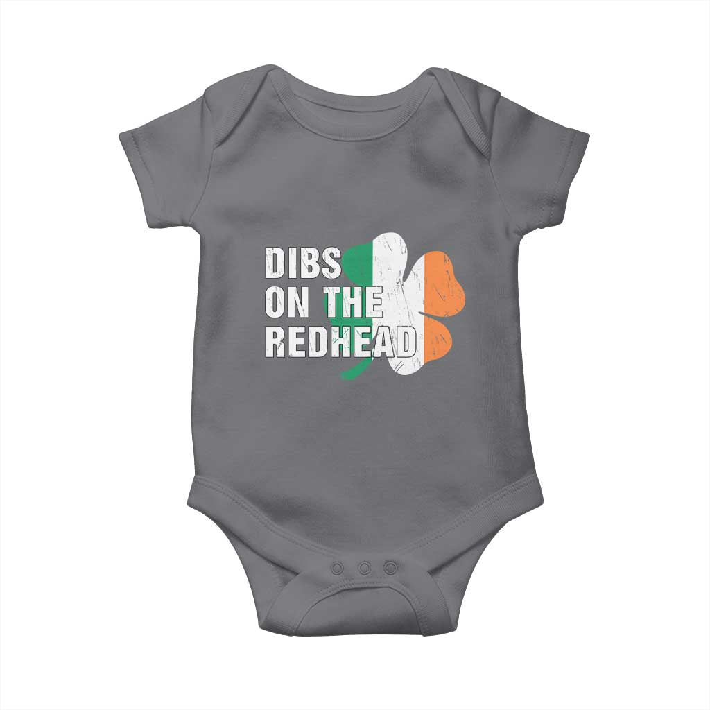 Dibs On The Redhead Baby Onesie Funny Irish St Patricks Day Shamrock TS10 Charcoal Print Your Wear