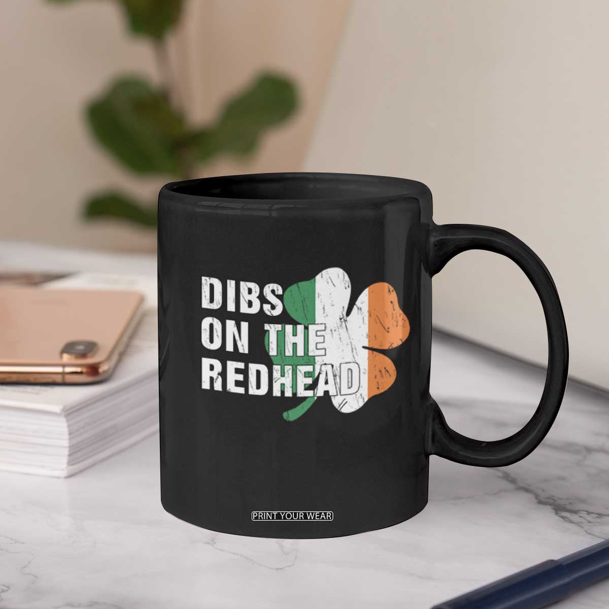 Dibs On The Redhead Coffee Mug Funny Irish St Patricks Day Shamrock TS10 Print Your Wear