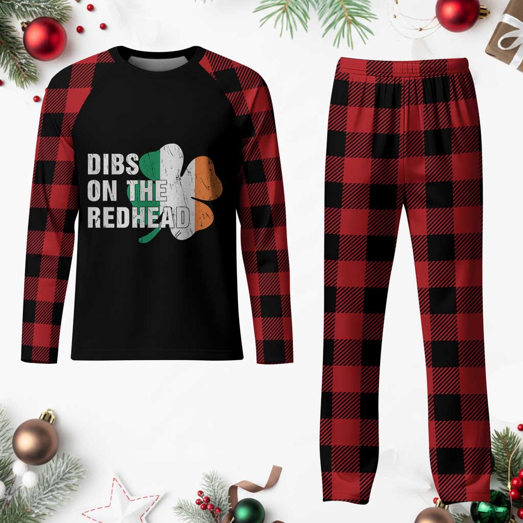 Dibs On The Redhead Plaid Pajama Set Funny Irish St Patricks Day Shamrock TS10 Buffalo Plaid Print Your Wear