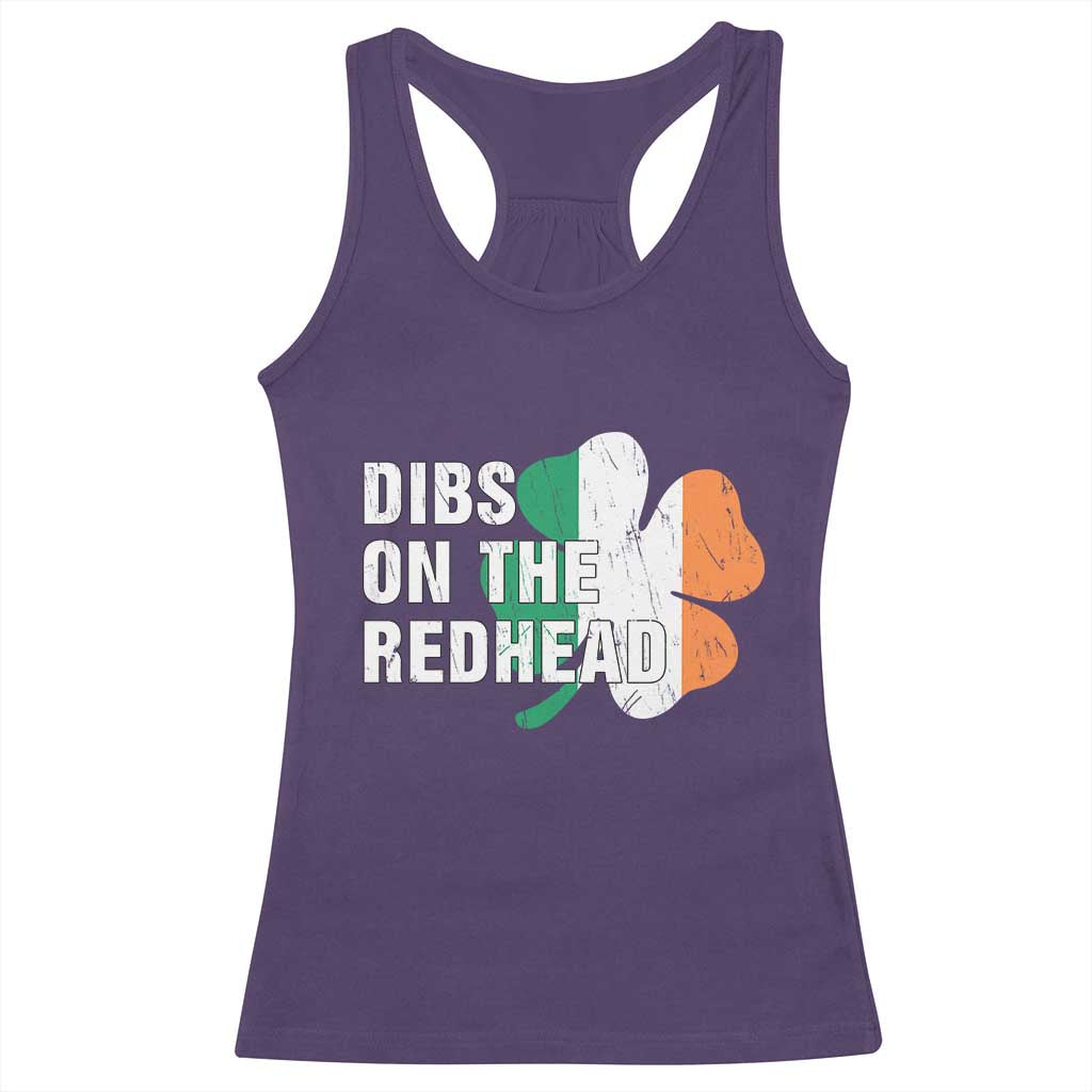 Dibs On The Redhead Racerback Tank Top Funny Irish St Patricks Day Shamrock TS10 Purple Print Your Wear
