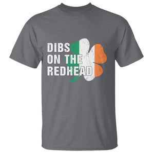 Dibs On The Redhead T Shirt Funny Irish St Patricks Day Shamrock TS10 Charcoal Print Your Wear