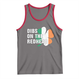 Dibs On The Redhead Tank Top Funny Irish St Patricks Day Shamrock TS10 Deep Heather Red Print Your Wear