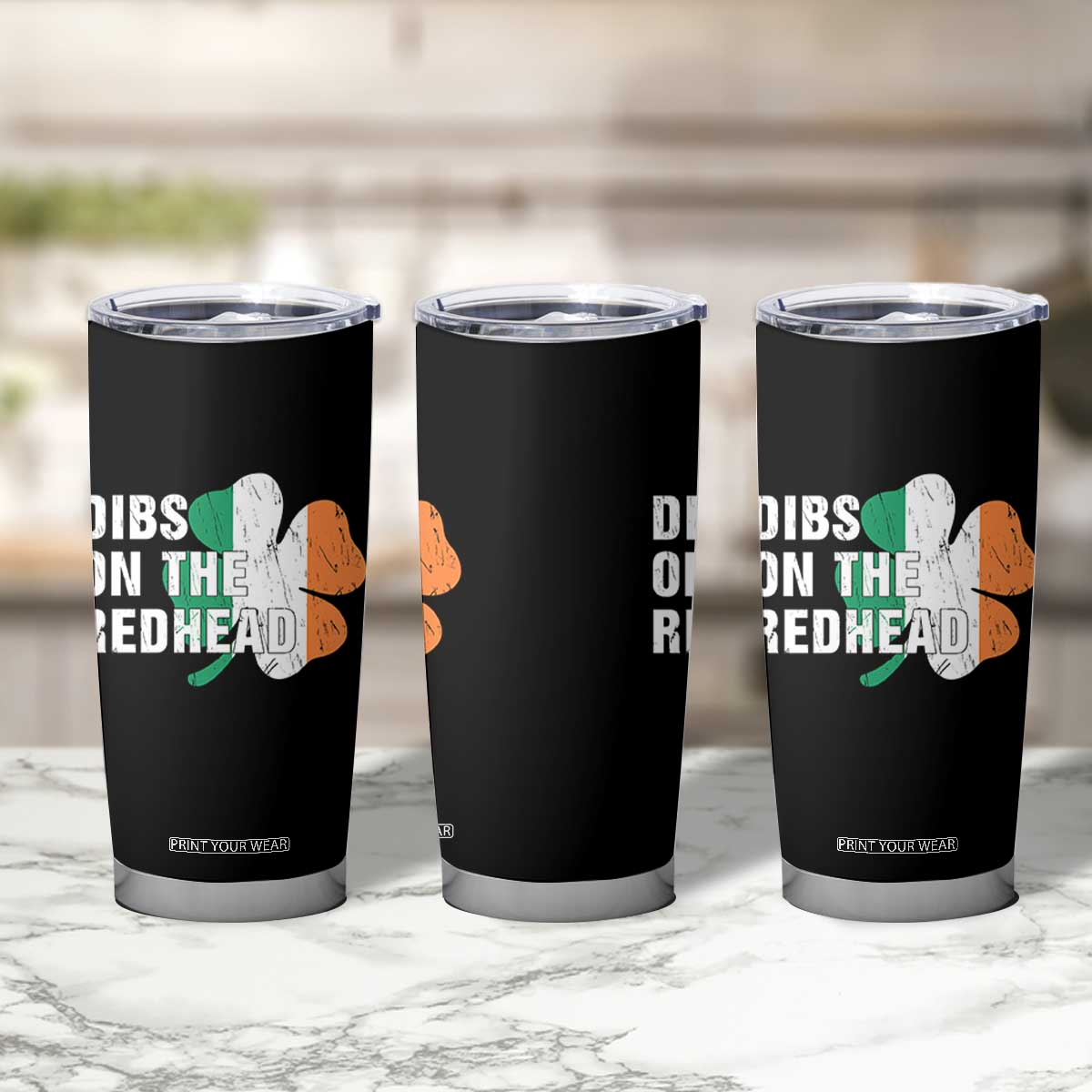 Dibs On The Redhead Tumbler Cup Funny Irish St Patricks Day Shamrock TS10 Print Your Wear