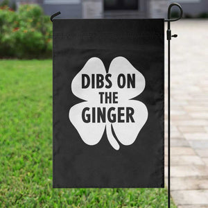 St Patricks Day Shamrock Dibs On The Ginger Garden Flag Funny Redhead Irish TS10 Print Your Wear