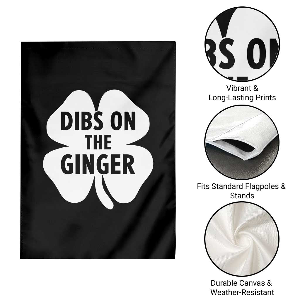 St Patricks Day Shamrock Dibs On The Ginger Garden Flag Funny Redhead Irish TS10 Print Your Wear