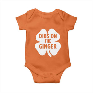 St Patricks Day Shamrock Dibs On The Ginger Baby Onesie Funny Redhead Irish TS10 Orange Print Your Wear