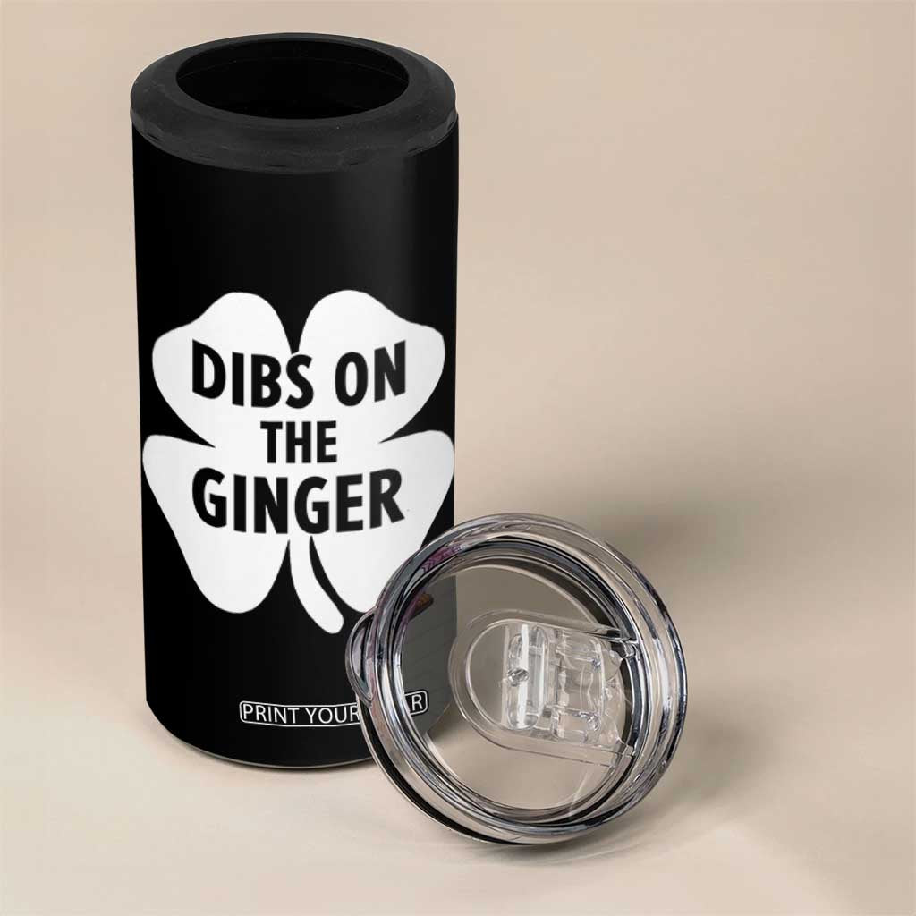 St Patricks Day Shamrock Dibs On The Ginger 4 in 1 Can Cooler Tumbler Funny Redhead Irish TS10 Print Your Wear