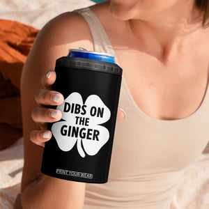 St Patricks Day Shamrock Dibs On The Ginger 4 in 1 Can Cooler Tumbler Funny Redhead Irish TS10 Print Your Wear