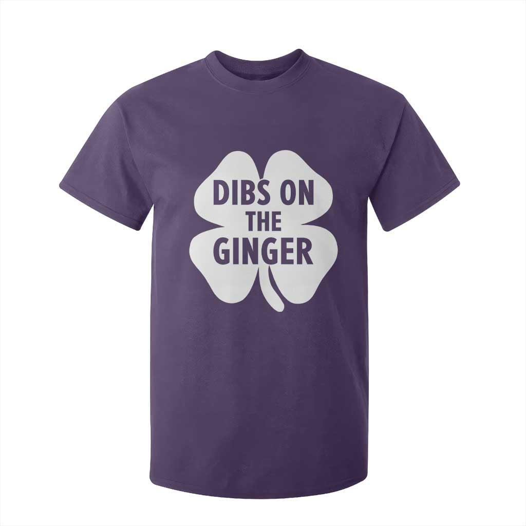 St Patricks Day Shamrock Dibs On The Ginger T Shirt For Kid Funny Redhead Irish TS10 Purple Print Your Wear