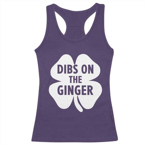 St Patricks Day Shamrock Dibs On The Ginger Racerback Tank Top Funny Redhead Irish TS10 Purple Print Your Wear