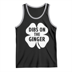 St Patricks Day Shamrock Dibs On The Ginger Tank Top Funny Redhead Irish TS10 Black Athletic Heather Print Your Wear