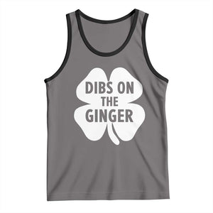 St Patricks Day Shamrock Dibs On The Ginger Tank Top Funny Redhead Irish TS10 Deep Heather Black Print Your Wear