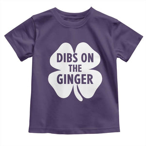 St Patricks Day Shamrock Dibs On The Ginger Toddler T Shirt Funny Redhead Irish TS10 Purple Print Your Wear