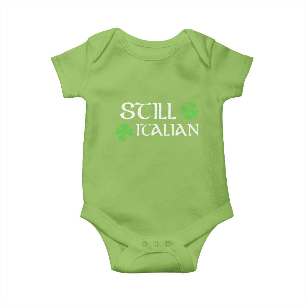 Still Italian St Patricks Day Baby Onesie Lucky Shamrock TS10 Lime Print Your Wear