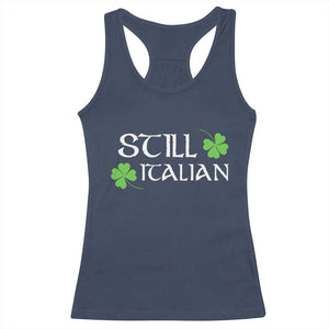 Still Italian St Patricks Day Racerback Tank Top Lucky Shamrock TS10 Navy Print Your Wear