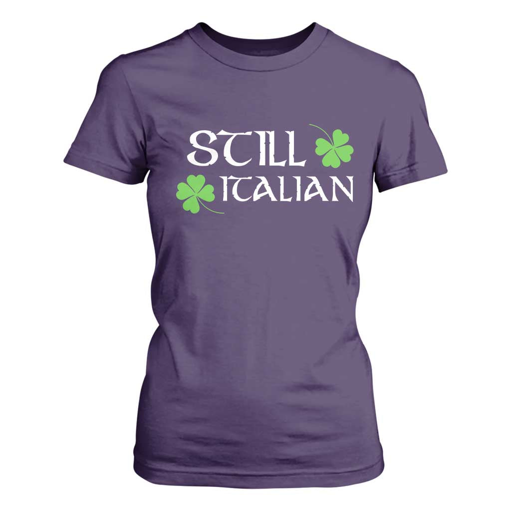 Still Italian St Patricks Day T Shirt For Women Lucky Shamrock TS10 Purple Print Your Wear