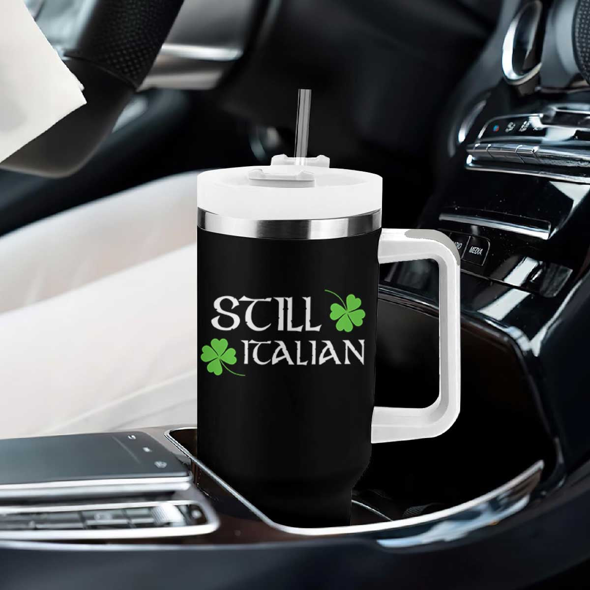 Still Italian St Patricks Day Tumbler With Handle Lucky Shamrock TS10 Print Your Wear
