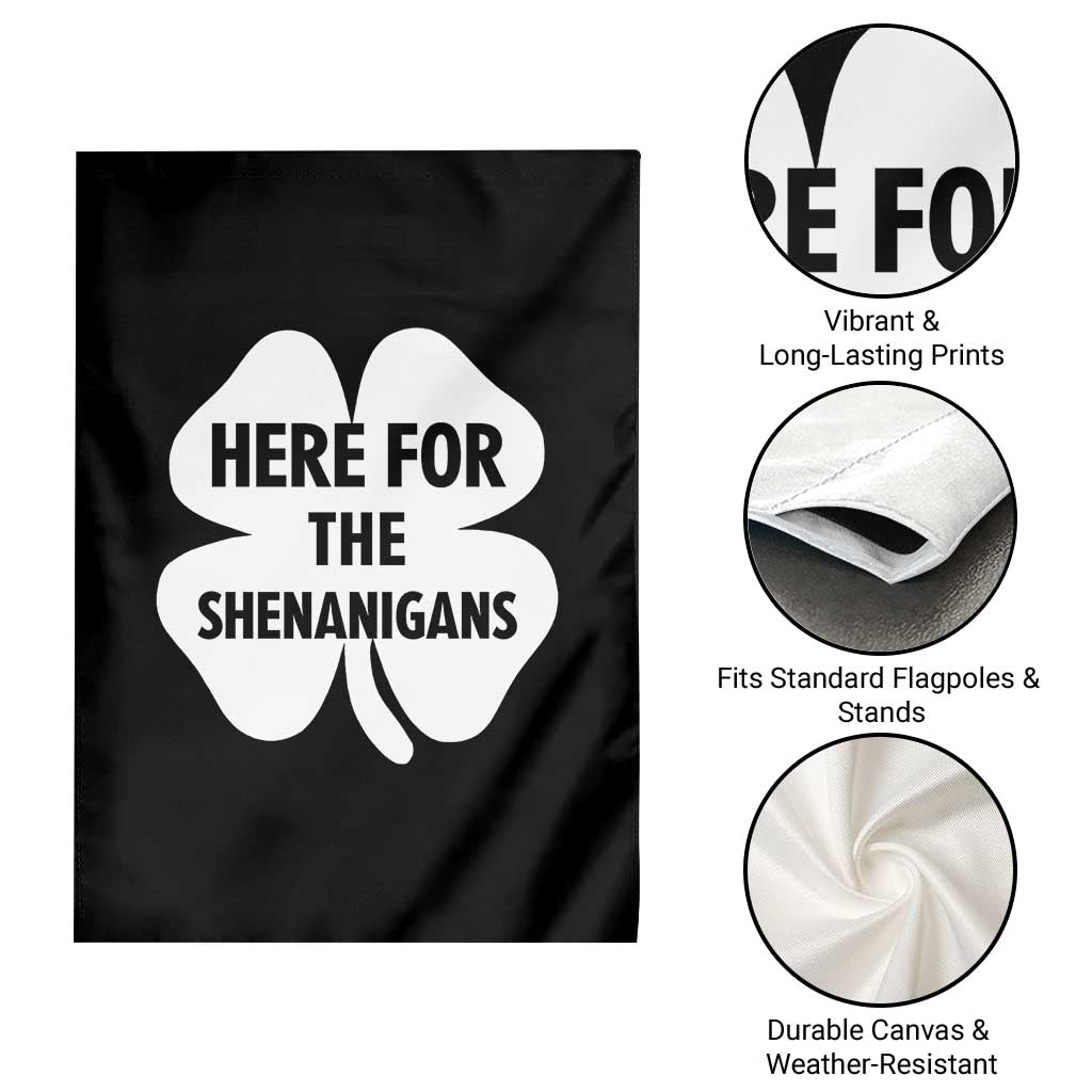 Funny Irish St Patricks Day Garden Flag Here for the Shenanigans TS10 Print Your Wear