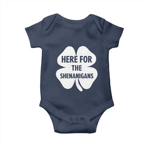 Funny Irish St Patricks Day Baby Onesie Here for the Shenanigans TS10 Navy Print Your Wear