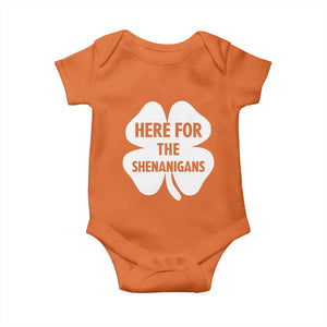 Funny Irish St Patricks Day Baby Onesie Here for the Shenanigans TS10 Orange Print Your Wear