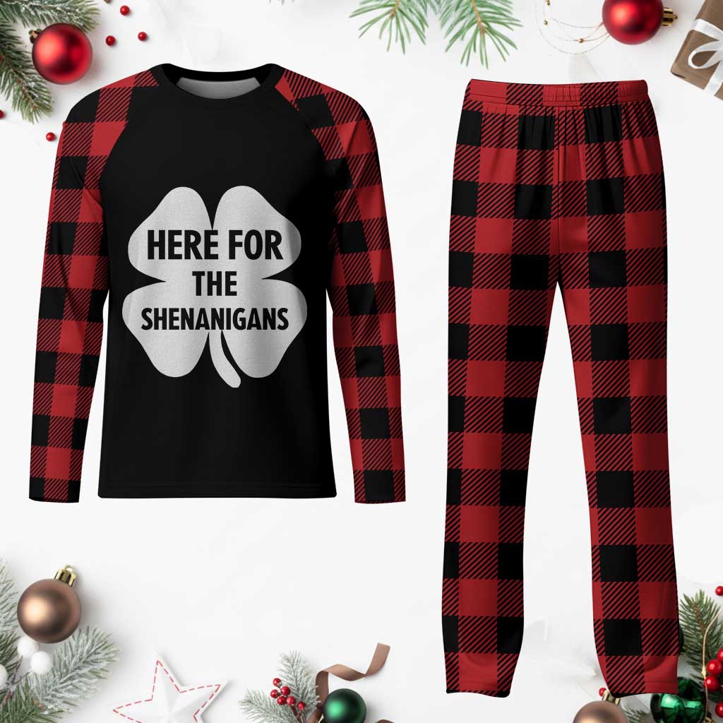 Funny Irish St Patricks Day Plaid Pajama Set Here for the Shenanigans TS10 Buffalo Plaid Print Your Wear