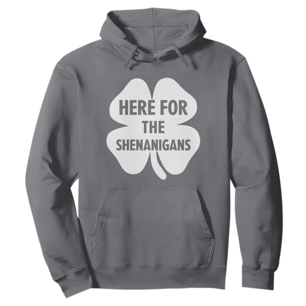 Funny Irish St Patricks Day Hoodie Here for the Shenanigans TS10 Charcoal Print Your Wear