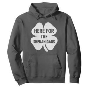 Funny Irish St Patricks Day Hoodie Here for the Shenanigans TS10 Dark Heather Print Your Wear