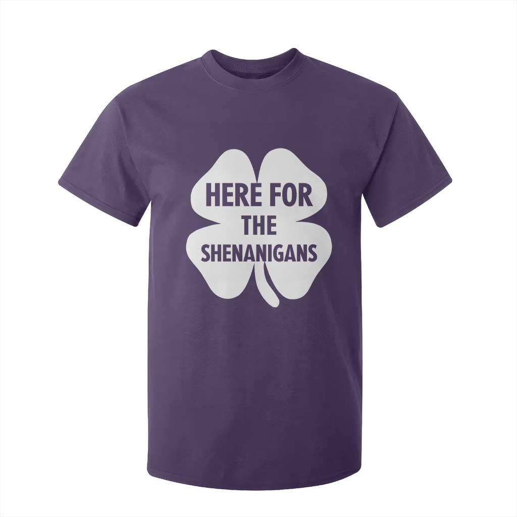 Funny Irish St Patricks Day T Shirt For Kid Here for the Shenanigans TS10 Purple Print Your Wear