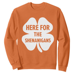 Funny Irish St Patricks Day Sweatshirt Here for the Shenanigans TS10 Orange Print Your Wear