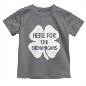 Funny Irish St Patricks Day Toddler T Shirt Here for the Shenanigans TS10 Charcoal Print Your Wear
