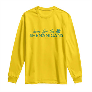 Funny Irish St Patricks Day Long Sleeve Shirt Here For The Shenanigan Shamrock TS10 Daisy Print Your Wear