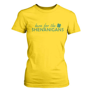 Funny Irish St Patricks Day T Shirt For Women Here For The Shenanigan Shamrock TS10 Daisy Print Your Wear