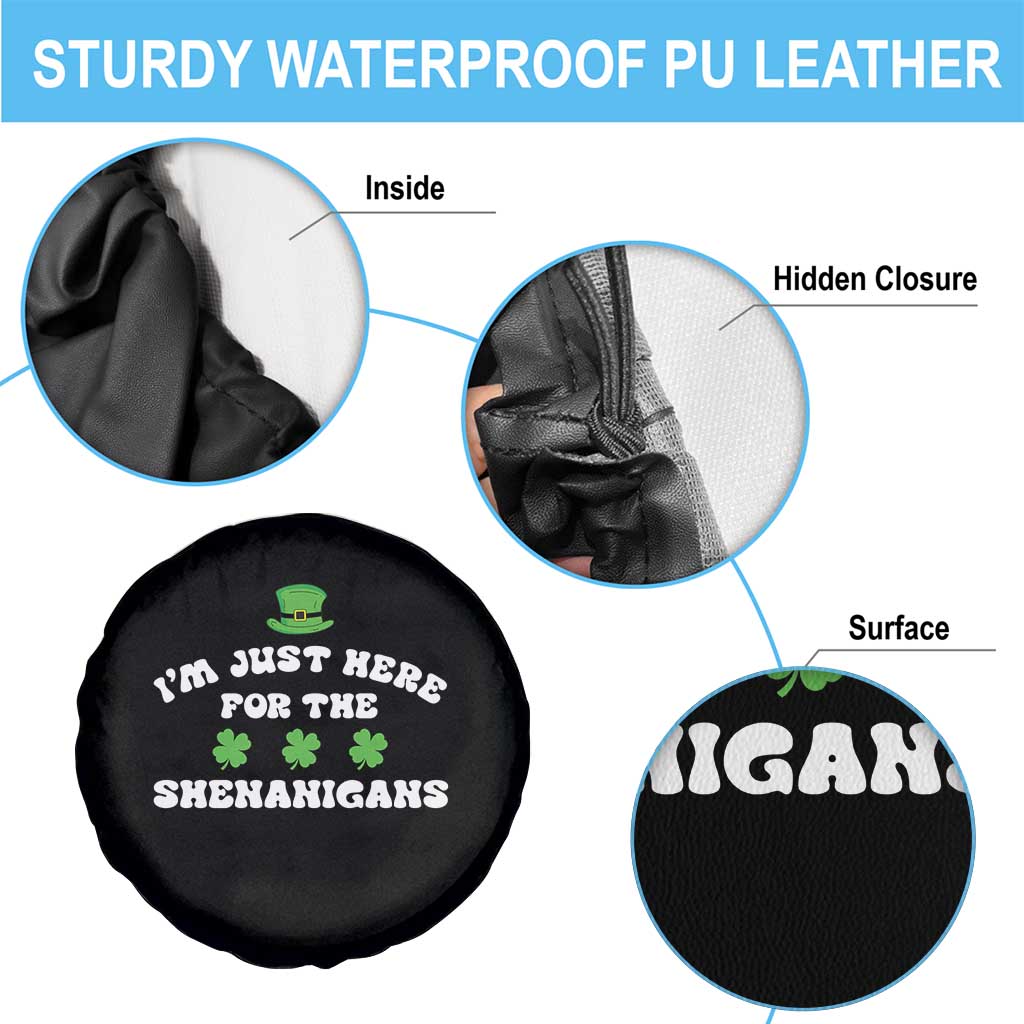 Funny Irish St Patricks Day Spare Tire Cover I'm Just Here For The Shenanigans Shamrock TS10 Print Your Wear