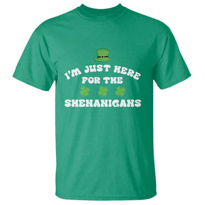 Funny Irish St Patricks Day T Shirt I'm Just Here For The Shenanigans Shamrock TS10 Irish Green Print Your Wear