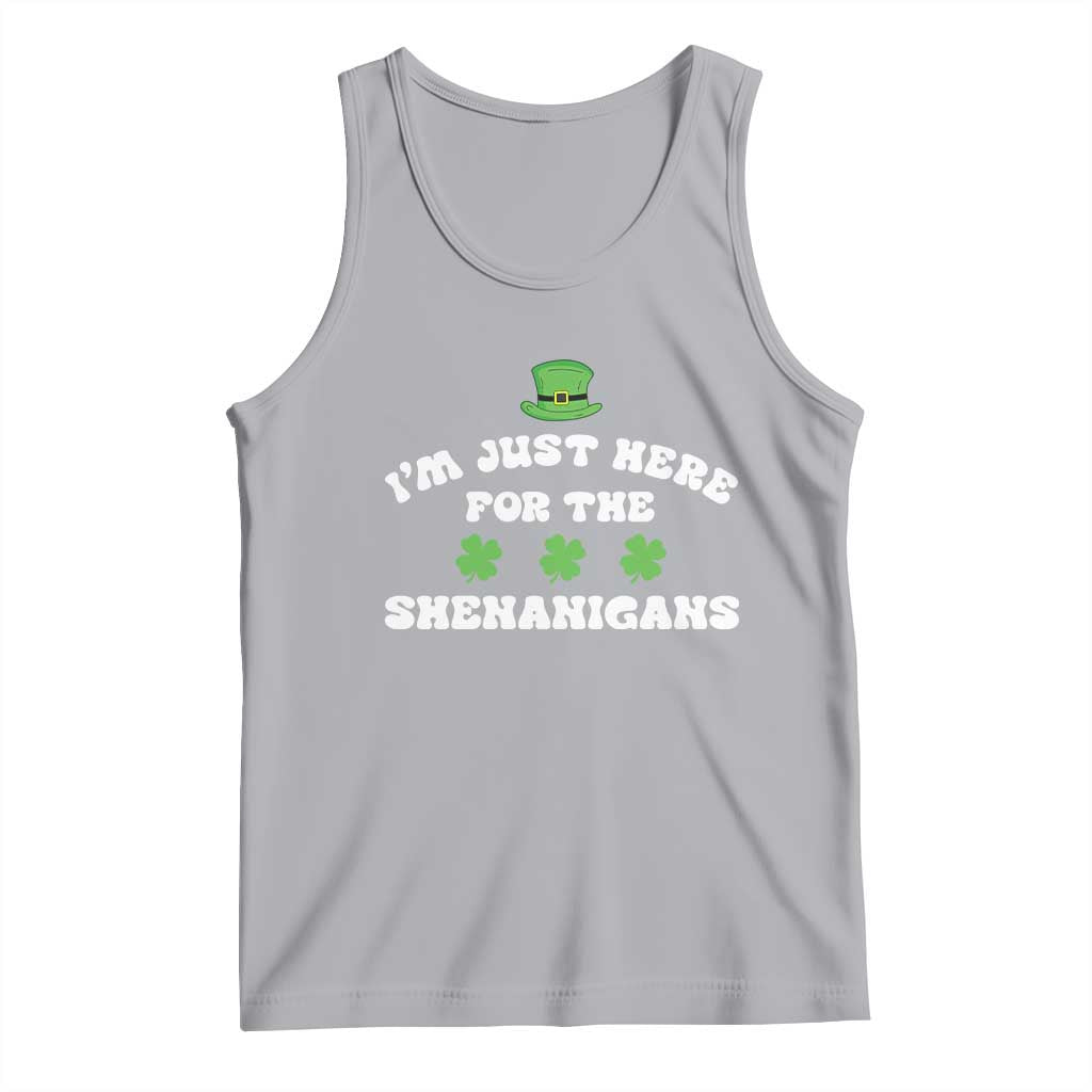 Funny Irish St Patricks Day Tank Top I'm Just Here For The Shenanigans Shamrock TS10 Athletic Heather Print Your Wear