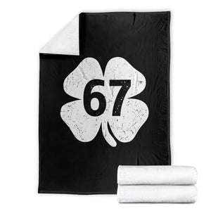Funny Irish St Patricks Day Shamrock 67 Throw Blanket Six Seven 6 7 Meme Gen Alpha Slang TS10 Black Print Your Wear