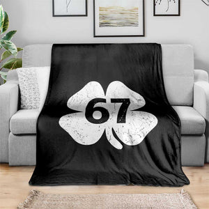 Funny Irish St Patricks Day Shamrock 67 Throw Blanket Six Seven 6 7 Meme Gen Alpha Slang TS10 Print Your Wear