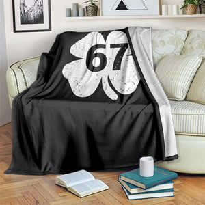 Funny Irish St Patricks Day Shamrock 67 Throw Blanket Six Seven 6 7 Meme Gen Alpha Slang TS10 Print Your Wear
