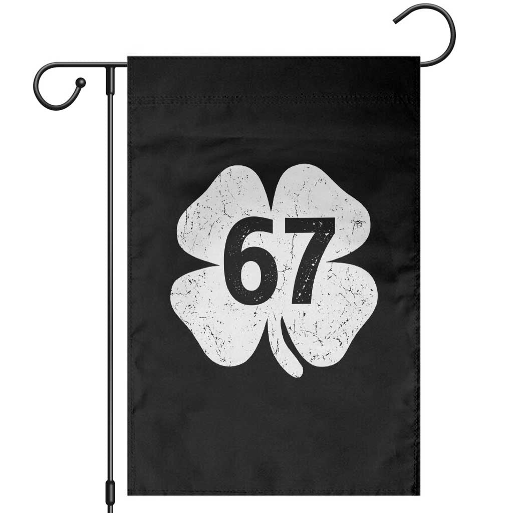 Funny Irish St Patricks Day Shamrock 67 Garden Flag Six Seven 6 7 Meme Gen Alpha Slang TS10 Black Print Your Wear
